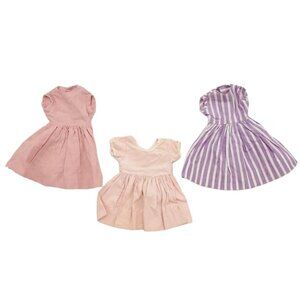 Lot of 3 Cissy‎ 20" Doll Dresses Vintage Handmade Pink Purple Striped *See